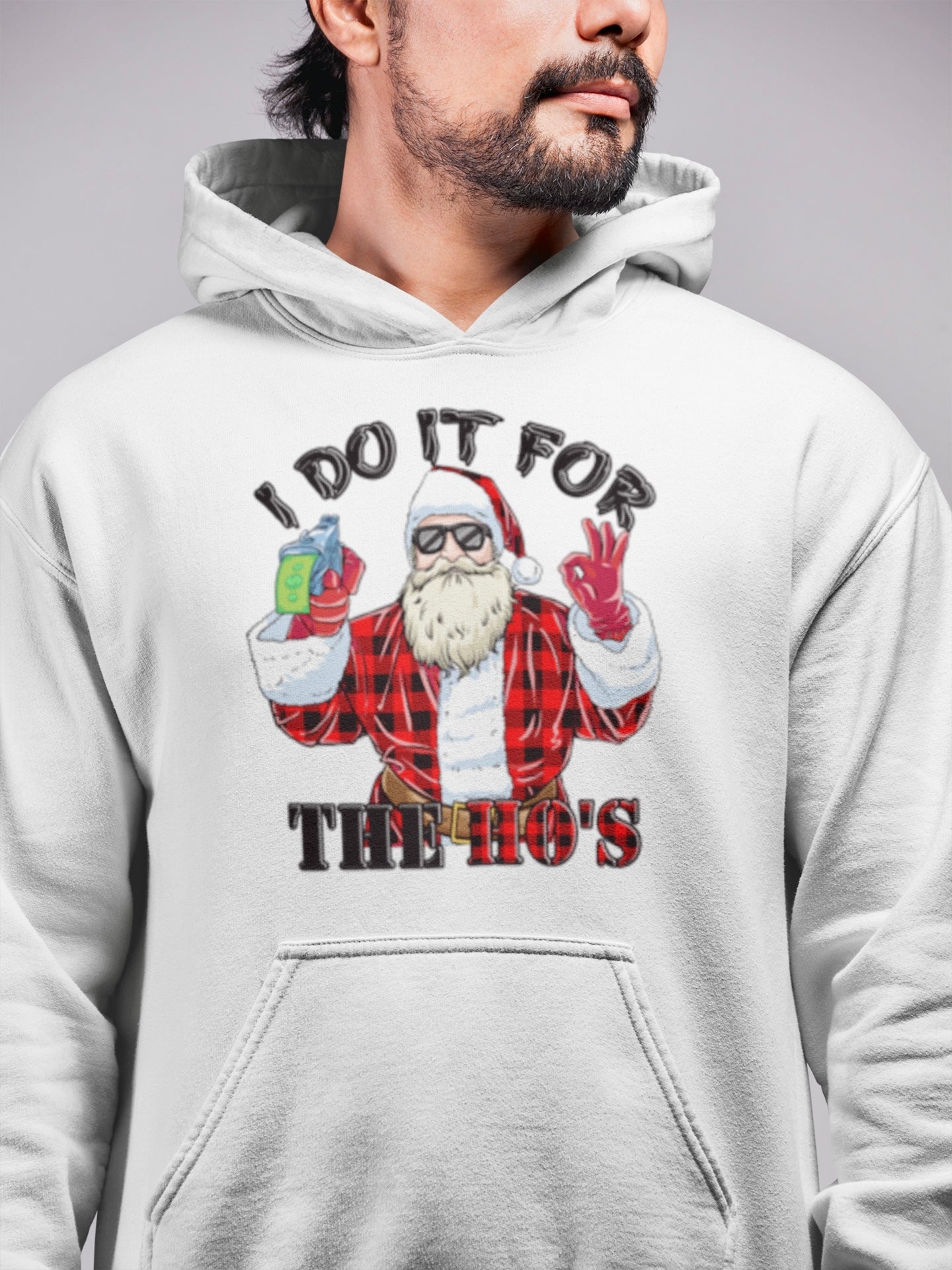 Naughty Flannel Santa ~ Hoodie