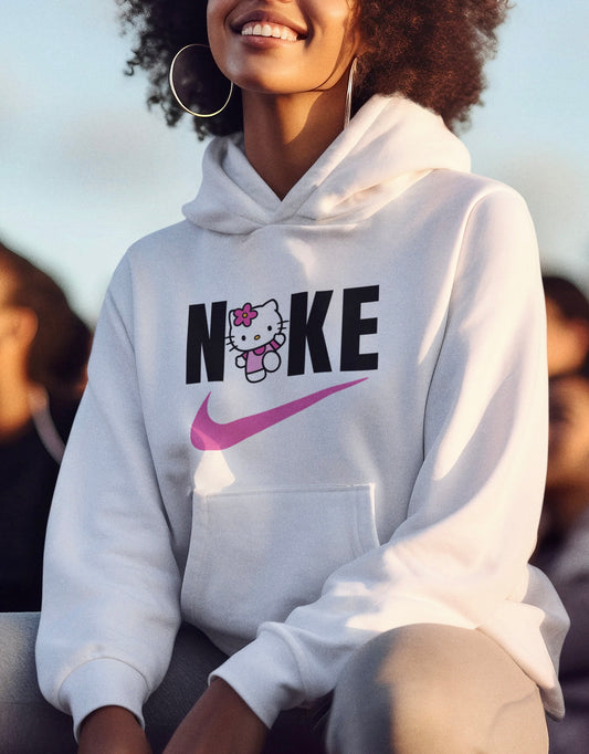 Hello Kitty Swoosh ~ white graphic hoodie