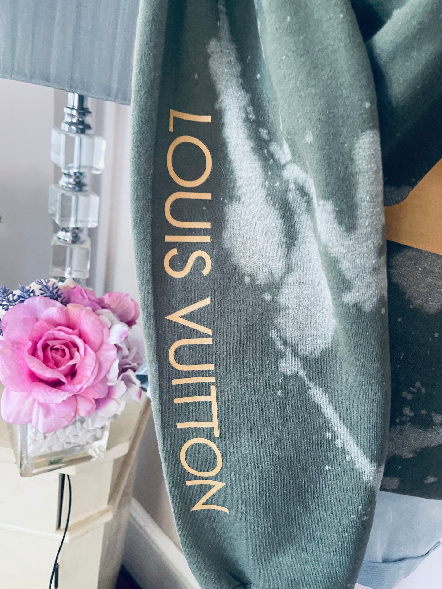 The LOVE ~ Green Acid Washed  Crewneck  Sweatshirt 