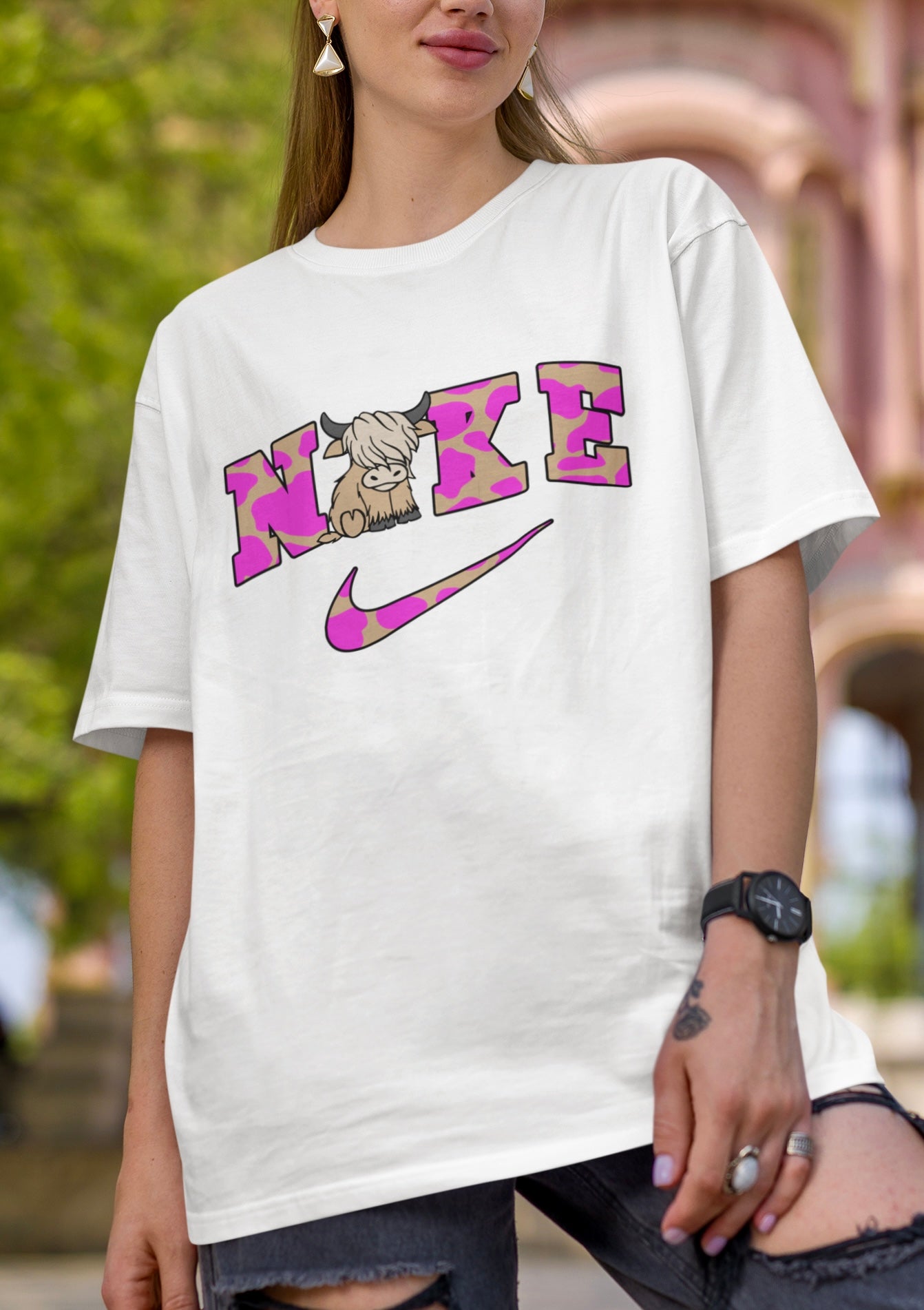 Highland Pink Cow Print ~ T-Shirt (2 colors)