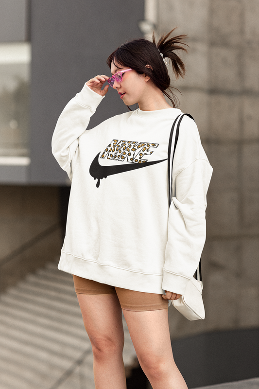 Leopard Swoosh Nik ~ crewneck sweatshirt