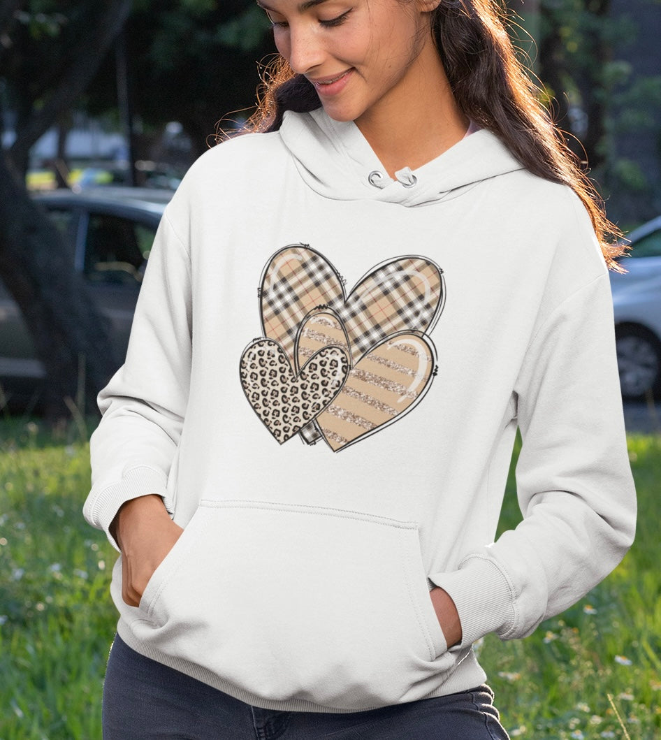 Heart Trio ~ white hoodie