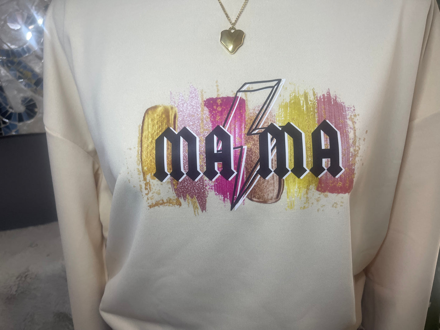 MAMA⚡️~ Cream Sweatshirt