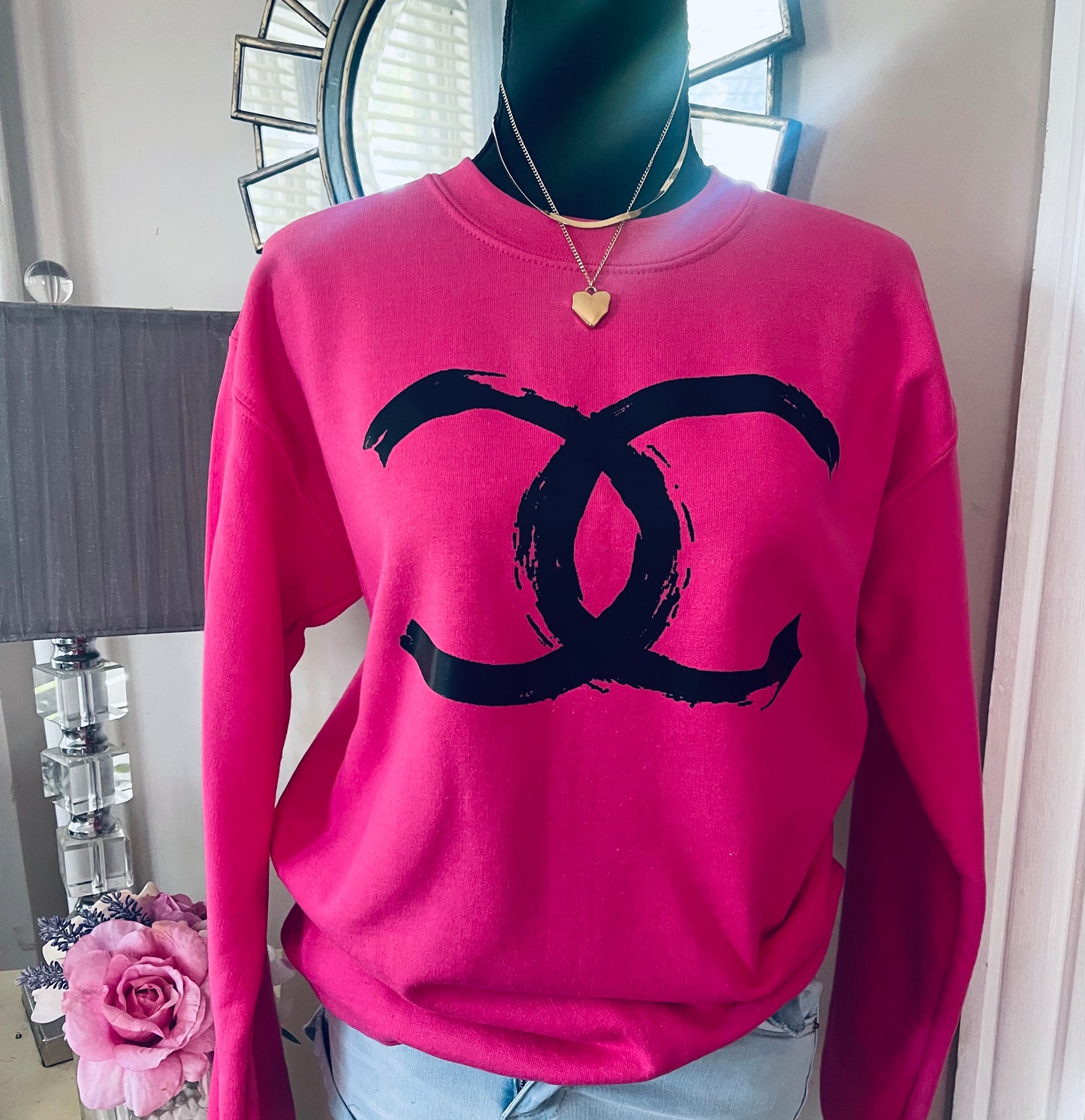 Cammie Hot Pink ~Crewneck Sweatshirt