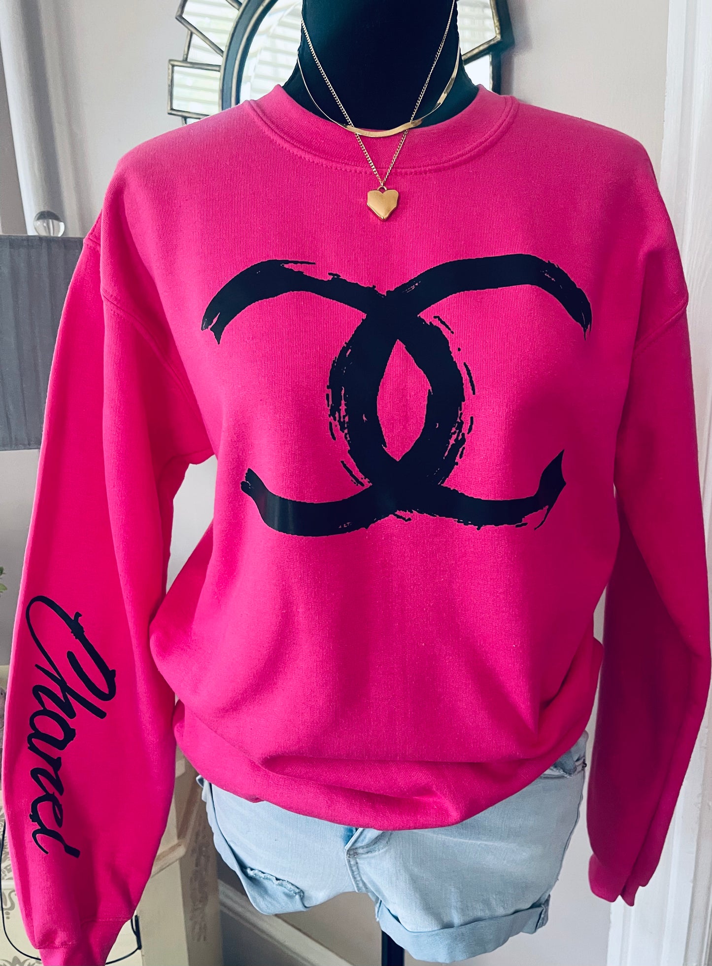 Cammie Hot Pink ~Crewneck Sweatshirt