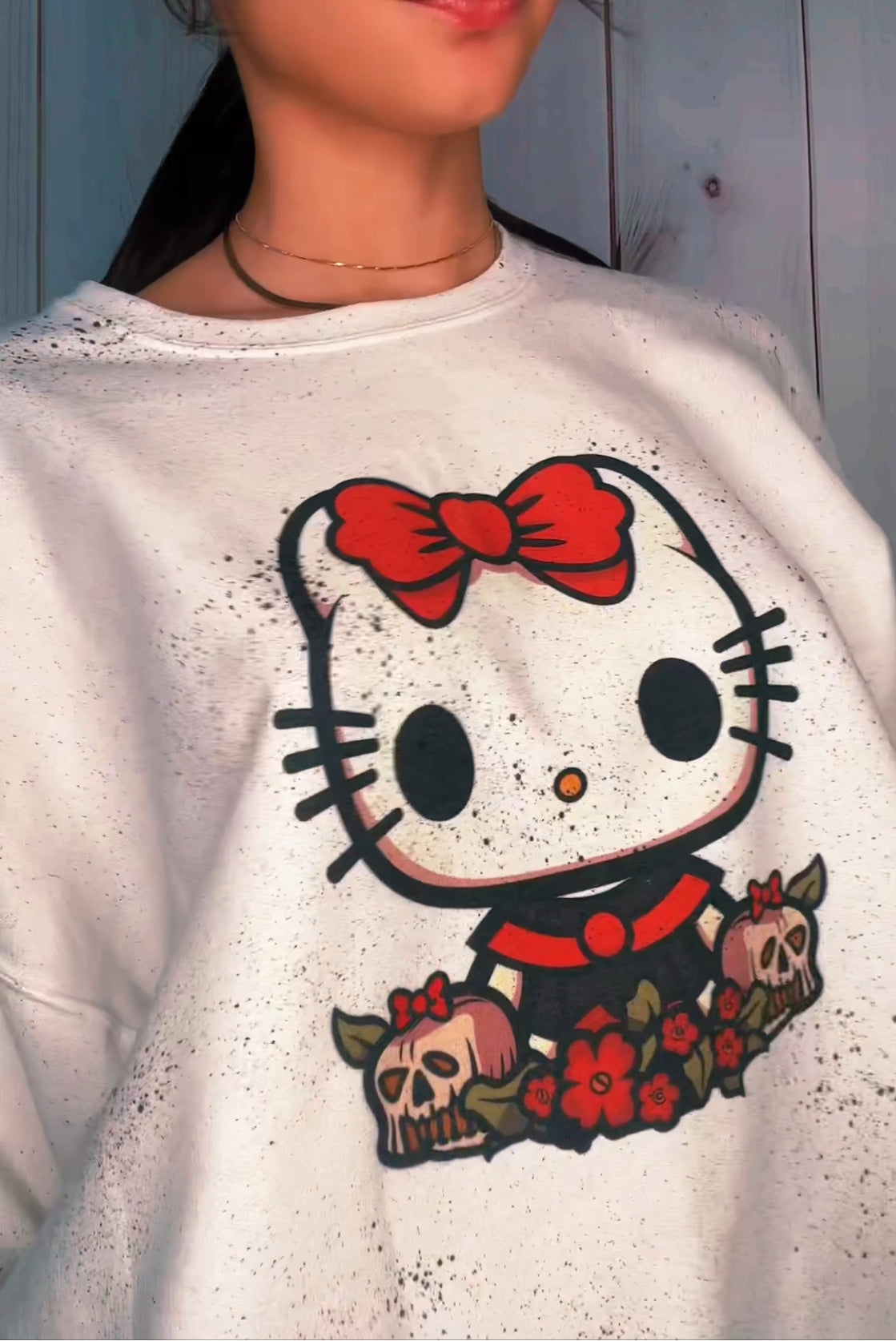 Hello Kitty Speckled Crewneck