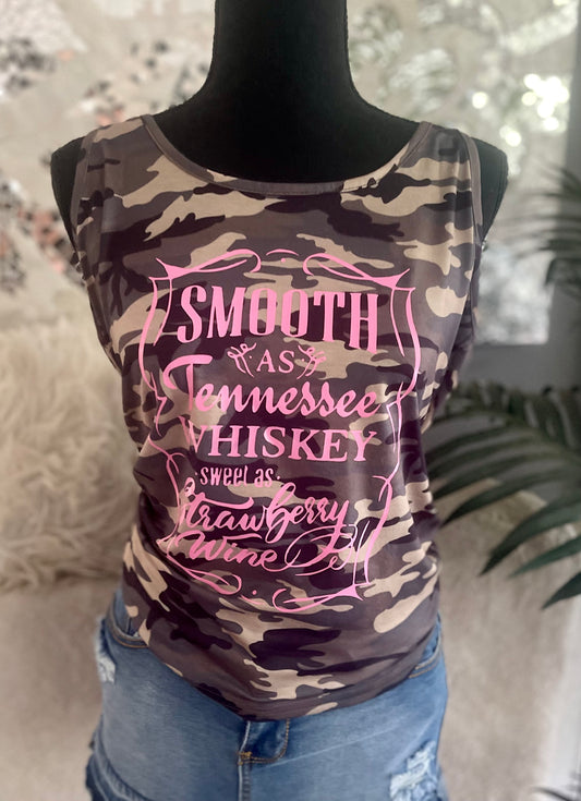 Smooth as Tennessee Whiskey ~ Camo Tank