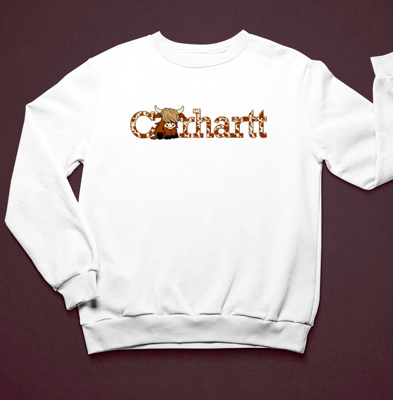 Highland Cow ~ Black or Brown print Sweatshirt