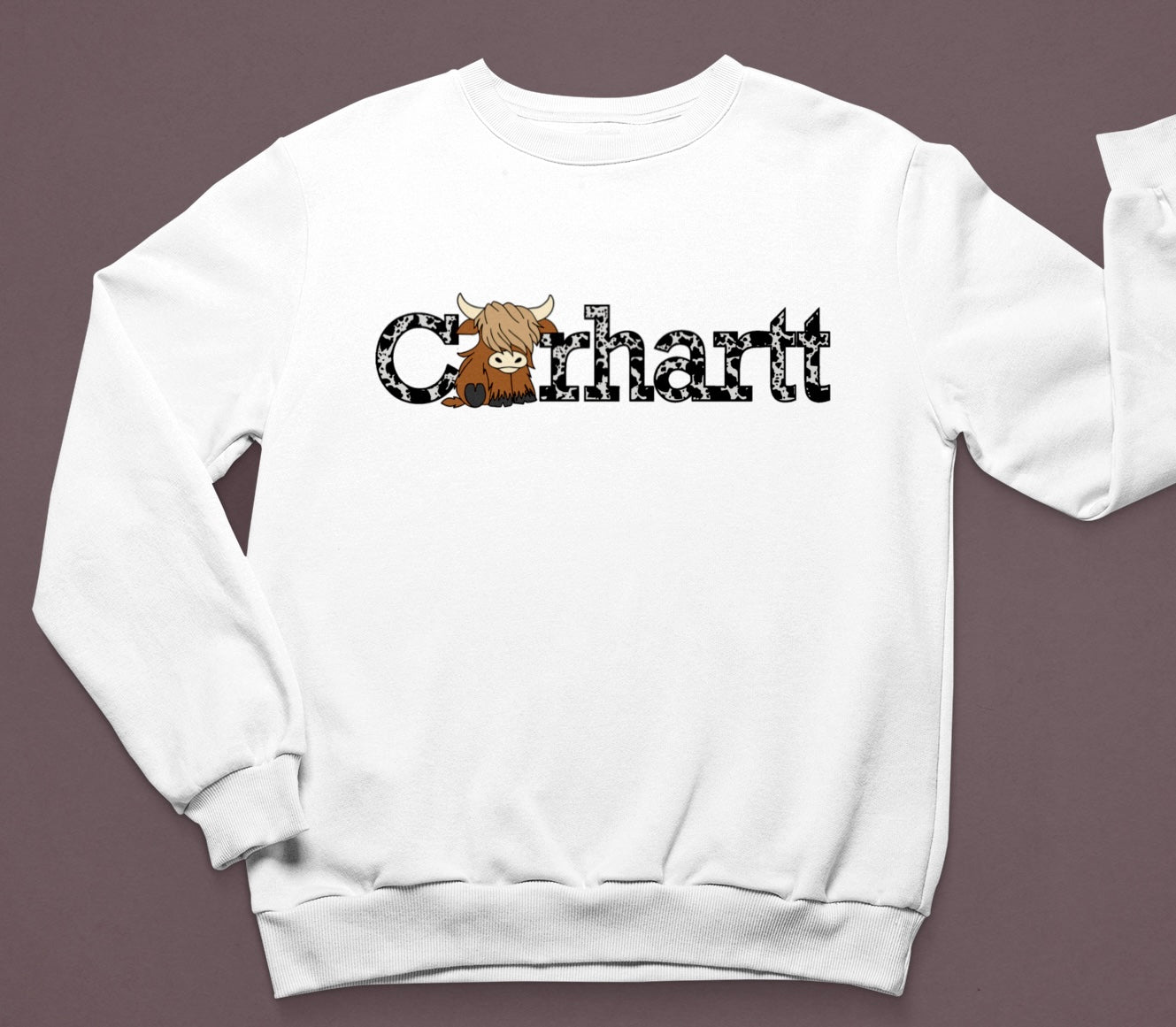 Highland Cow ~ Black or Brown print Sweatshirt