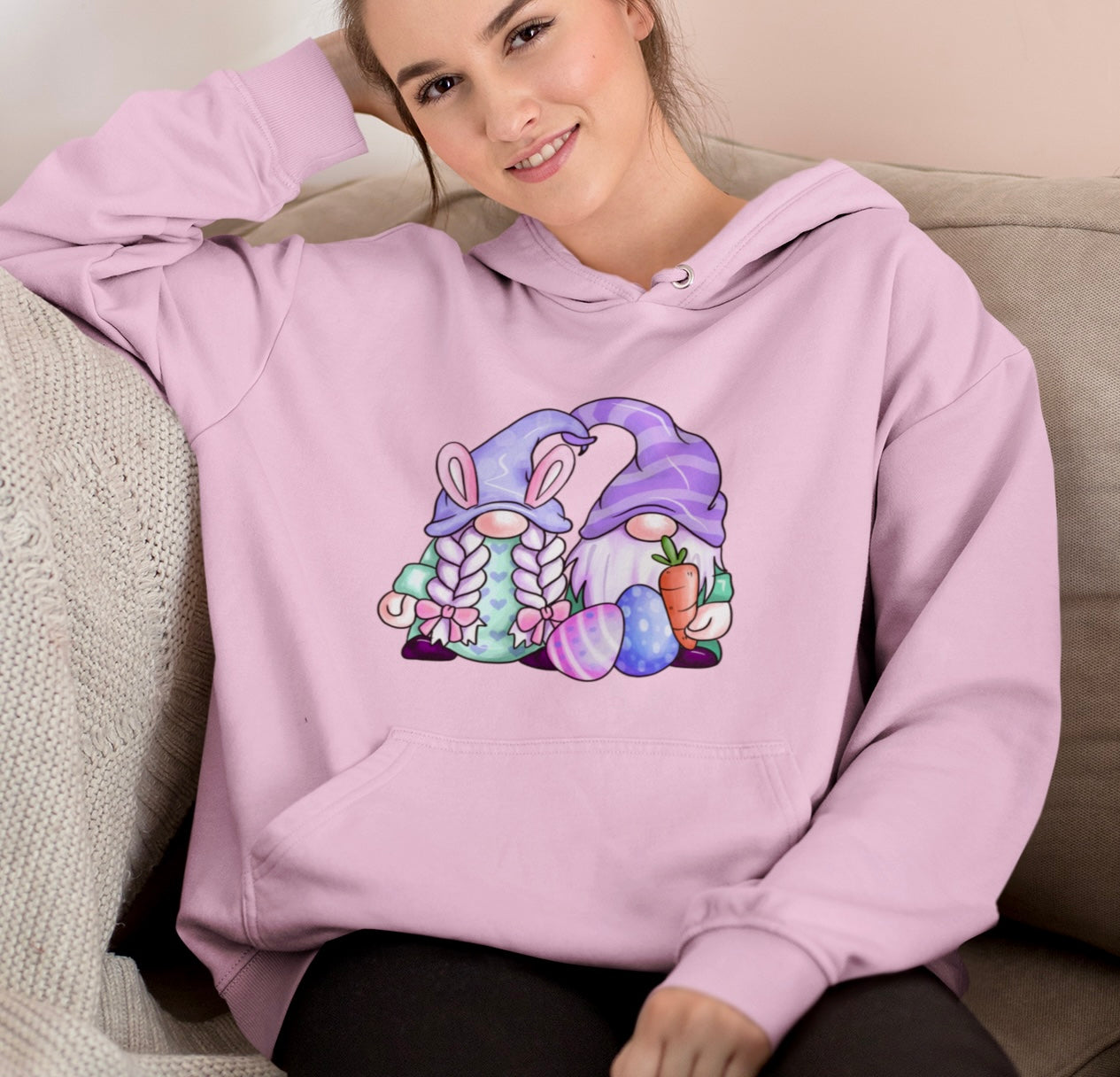 Purple Easter Gnomes ~ Hoodie Sweatshirt