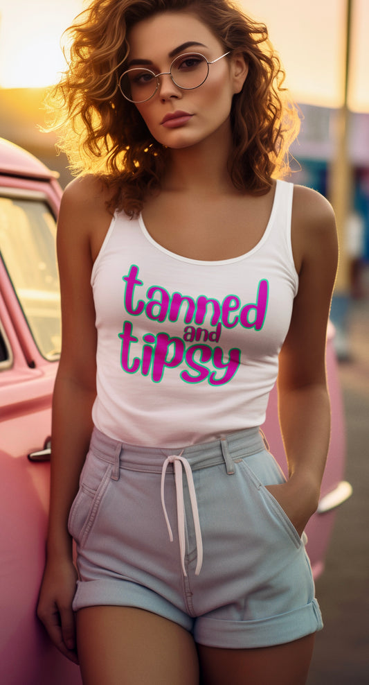 Tanned and Tipsy ~ Tank Top￼