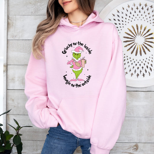 Grinchy on the Inside ~ Pink Hoodie