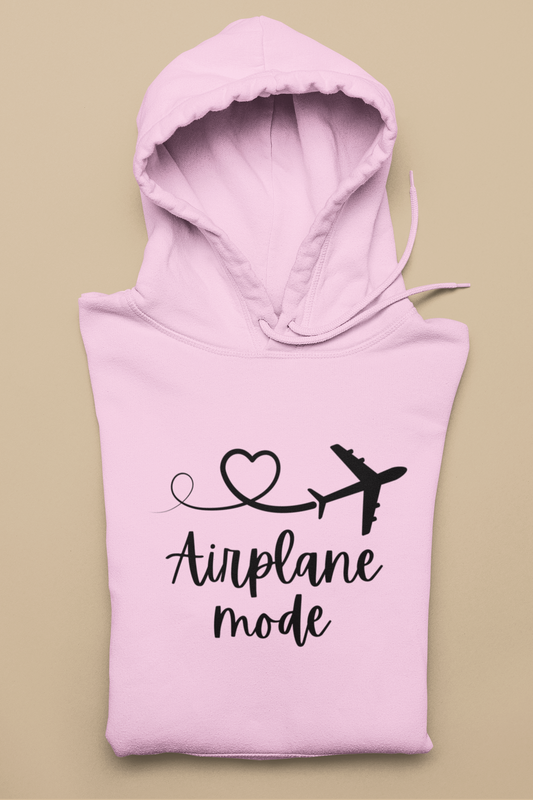 Airplane Mode ✈️ ~ Hoodie (pink, white)