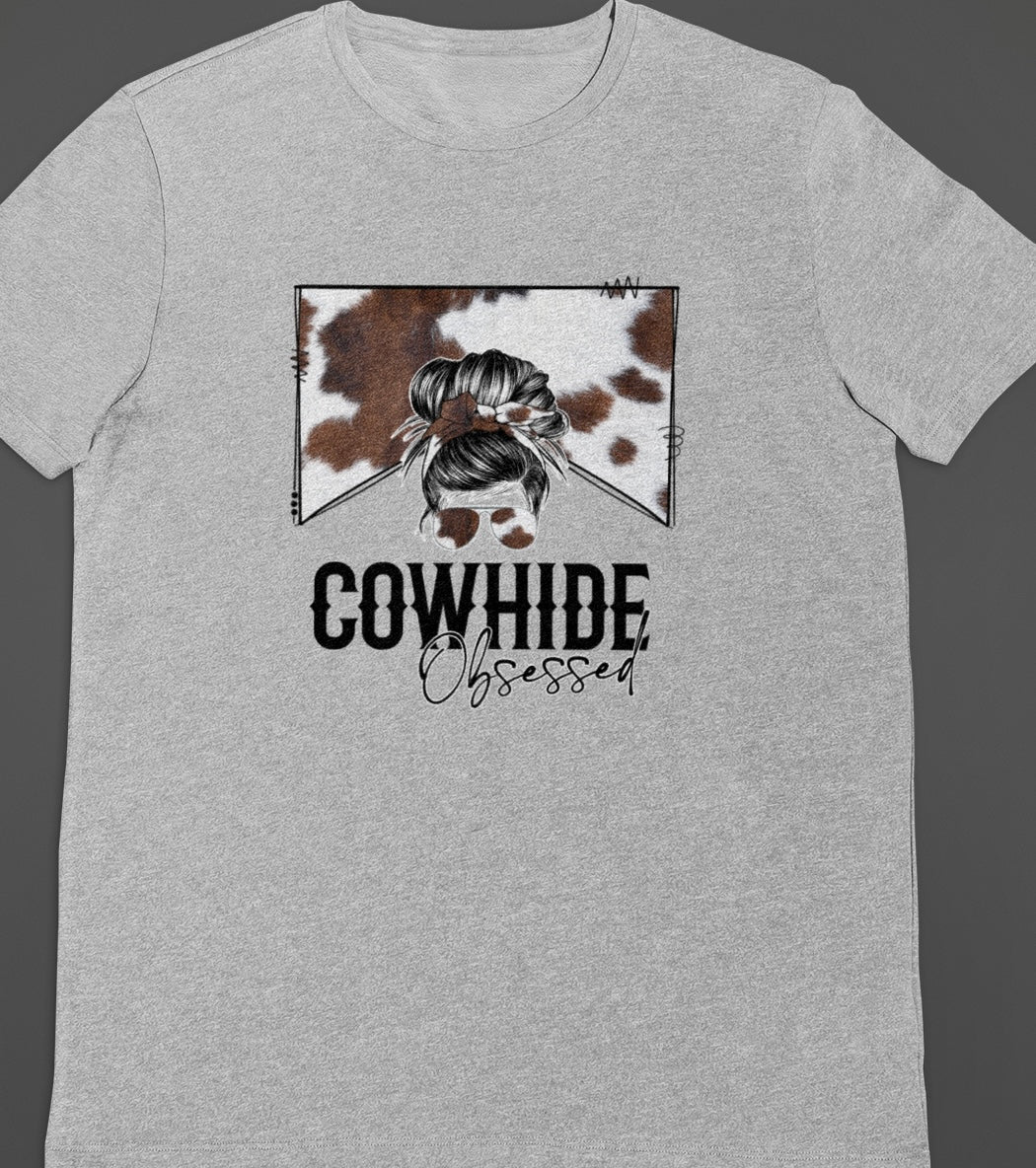 COWHIDE OBSESSED 🐮~ Tee Shirt (2 colors avail)