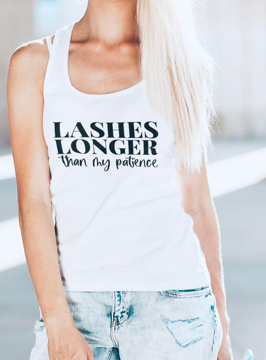 Lashes Longer Than My Patience ~ Racerback Tank Top